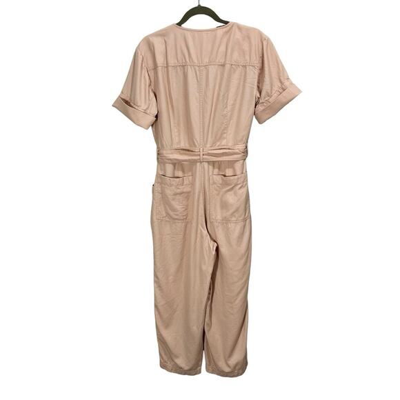 Madewell Top-Stitched Coverall Jumpsuit in Bashful Blush Pink Size 4 - Picture 4 of 15